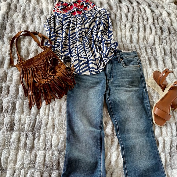 Tribal Print Top by Lucky Brand size Medium - Picture 2 of 9